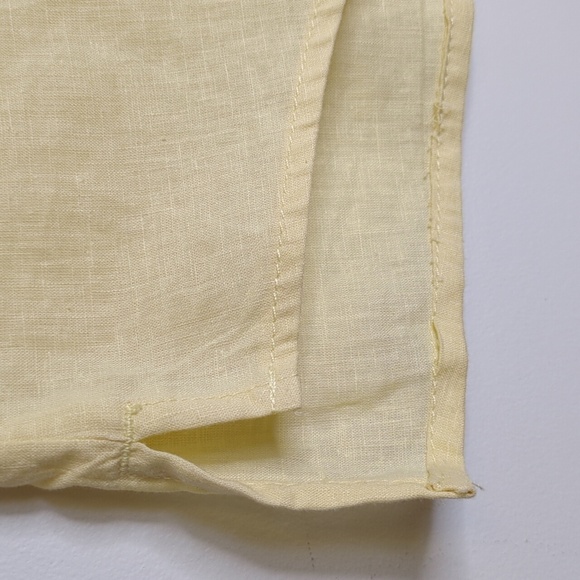 Jordache XXL Linen Blend Yellow Button-Up Tie Front Top - Picture 8 of 11